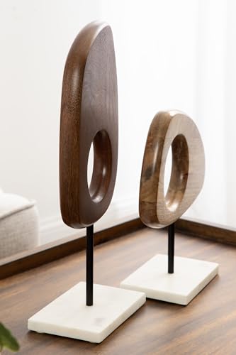 Wood & Marble Decorative Sculpture Set