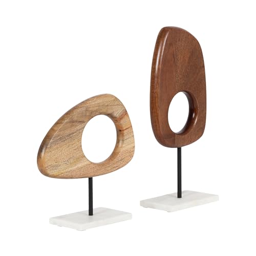 Wood & Marble Decorative Sculpture Set