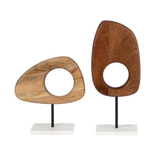 Wood & Marble Decorative Sculpture Set