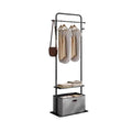Freestanding Coat Rack with Storage Basket