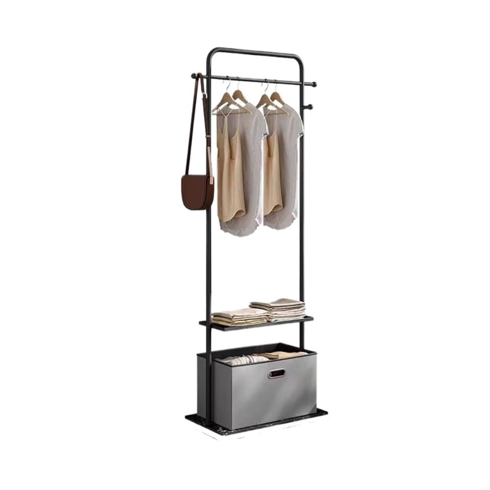 Freestanding Coat Rack with Storage Basket