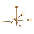 Mid-Century Gold 6-Light Chandelier