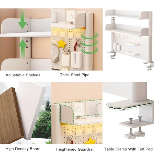Adjustable Pegboard Desk Organizer Shelf