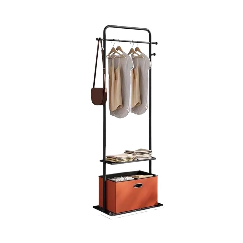 Freestanding Coat Rack with Storage Basket