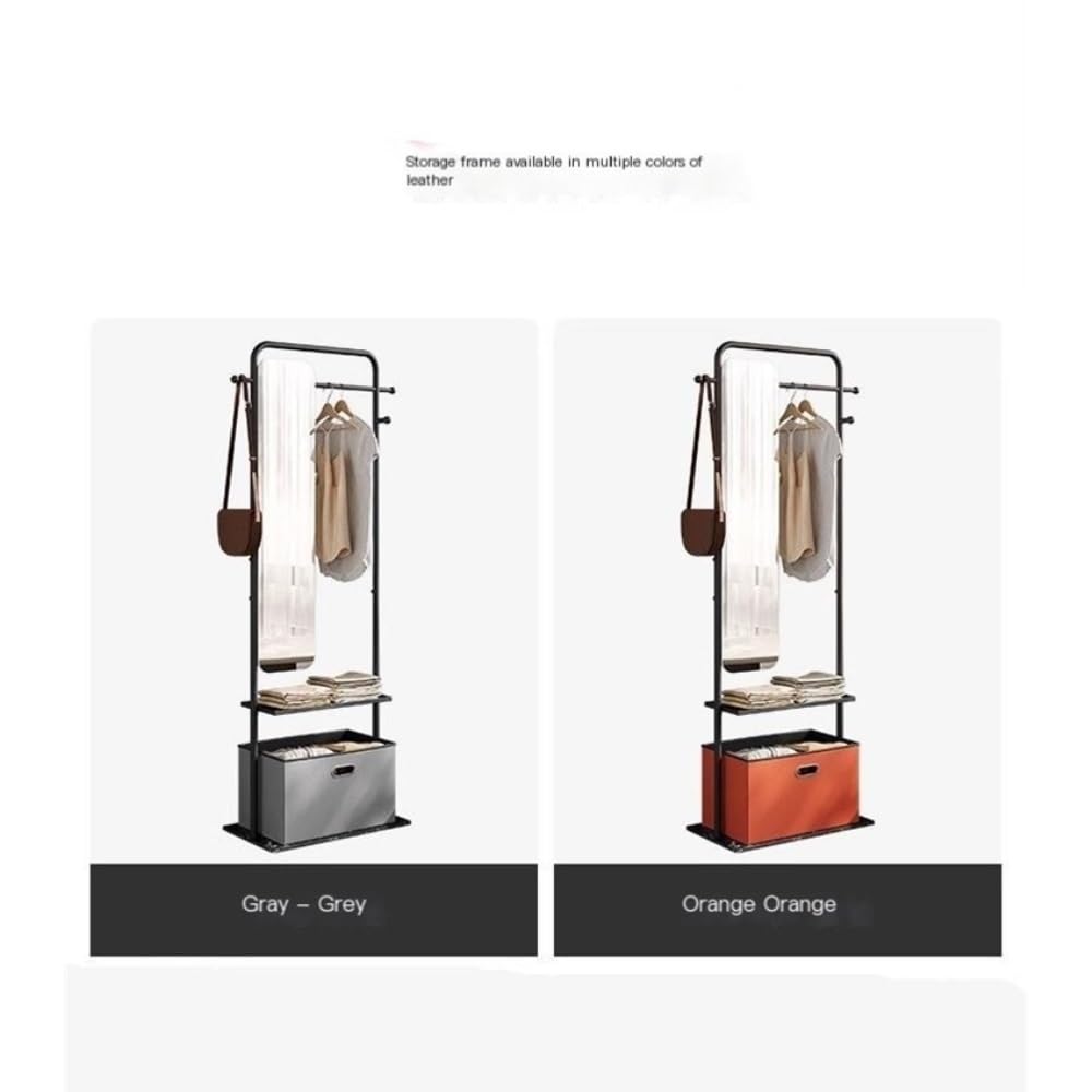 Freestanding Coat Rack with Storage Basket
