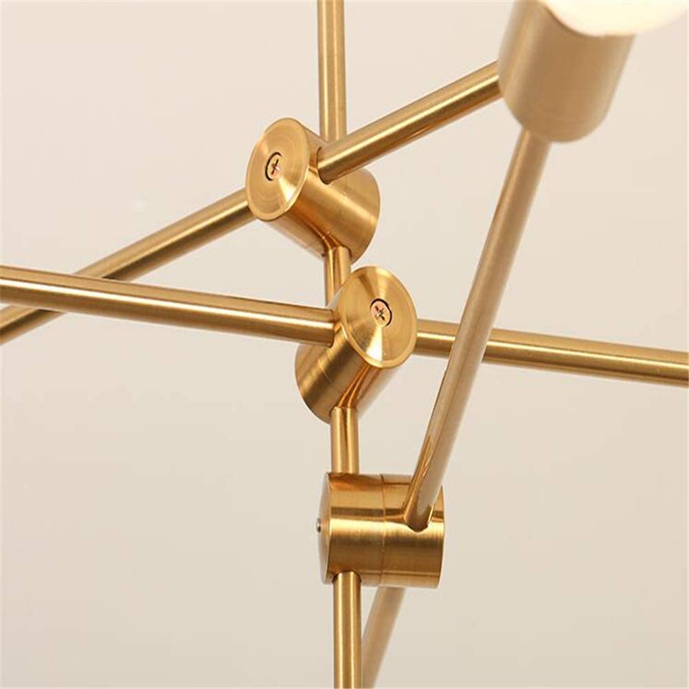 Mid-Century Gold 6-Light Chandelier