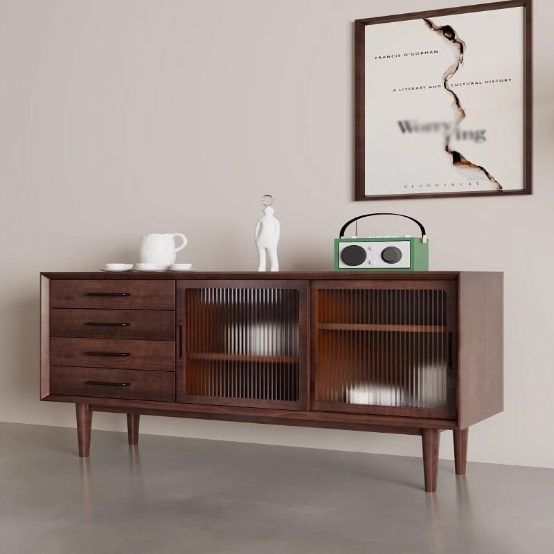 Solid Wood Sideboard Buffet Cabinet with Drawers