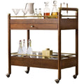 2-Tier Solid Wood Serving Cart