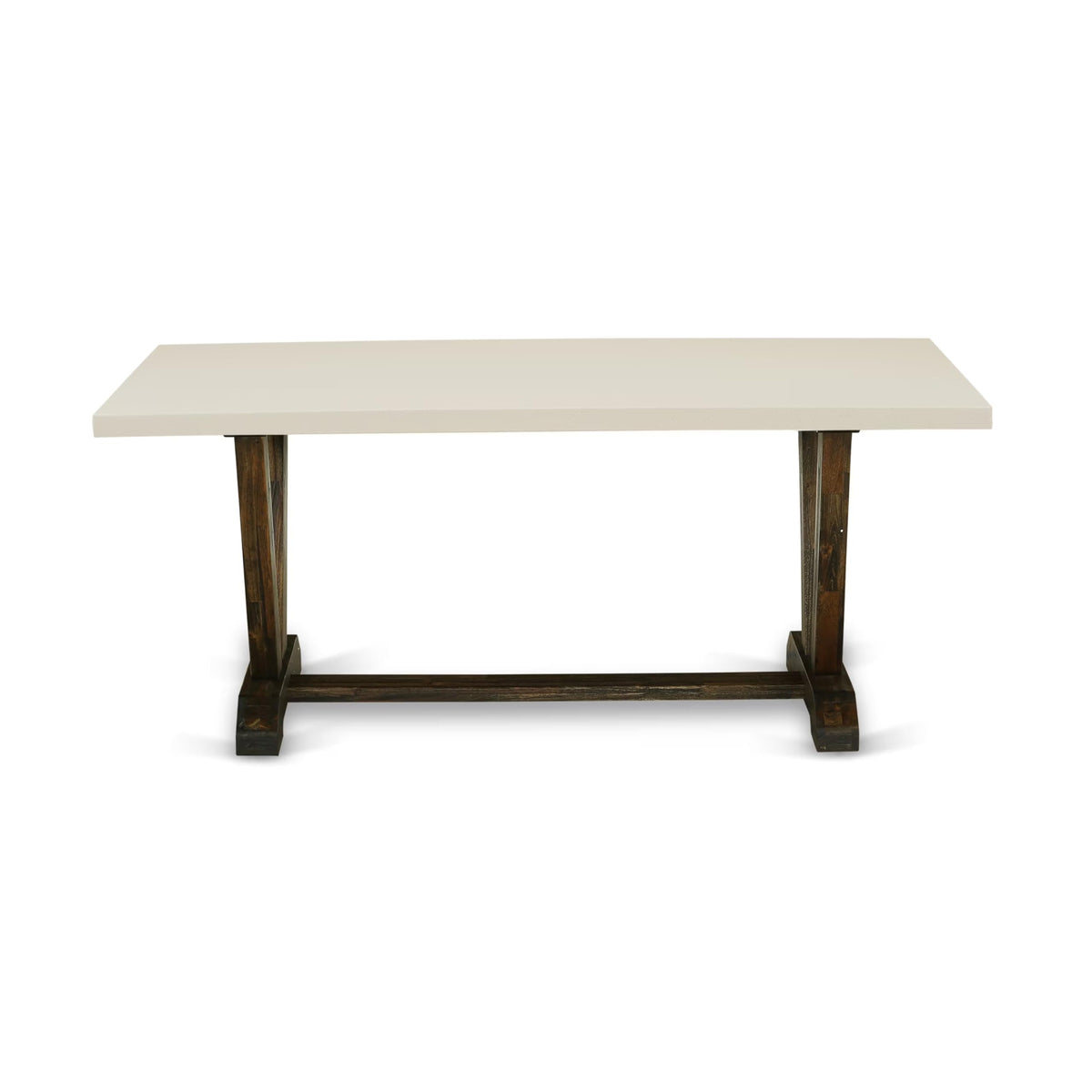 Rectangular Dining Table Set with Linen Chairs