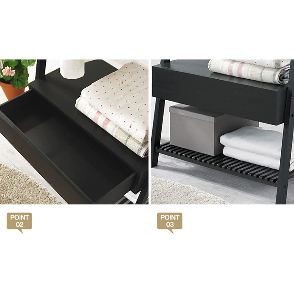Freestanding Garment Rack with Shelves & Hooks
