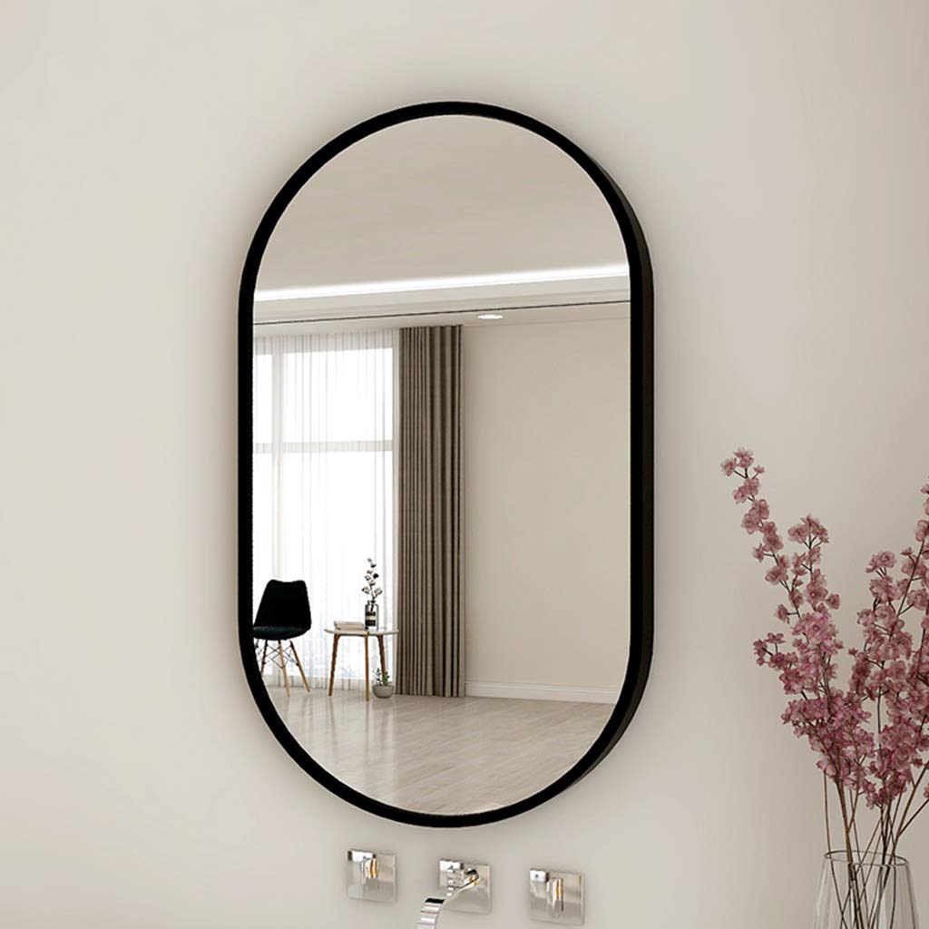 Black Metal Framed Wall Mirror