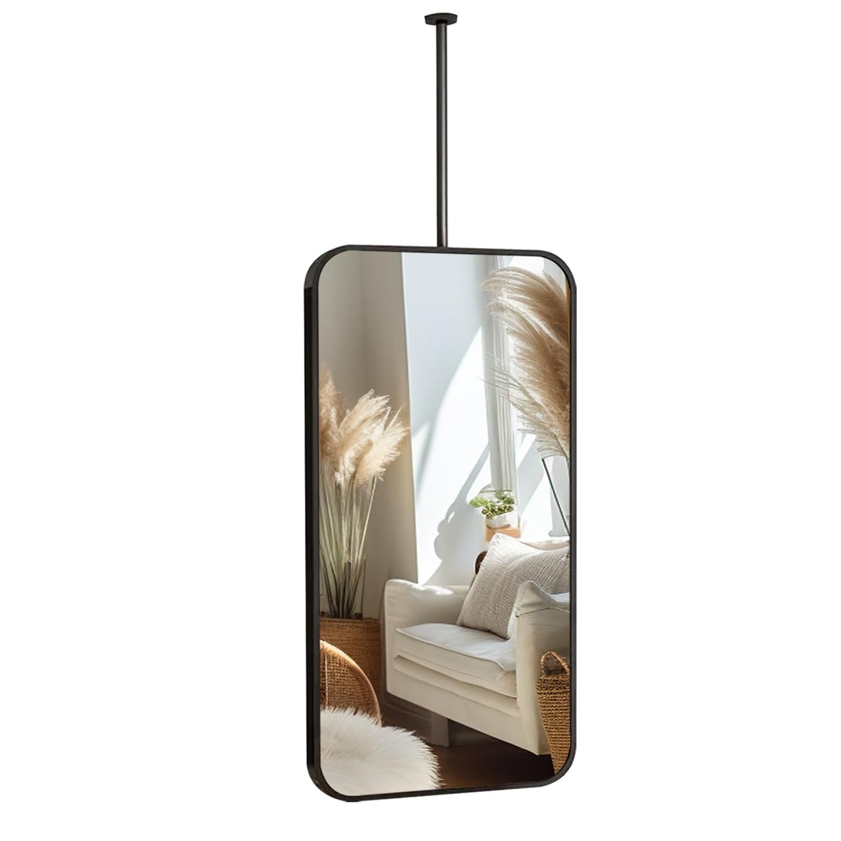 Black Framed Rectangular Wall Mirror