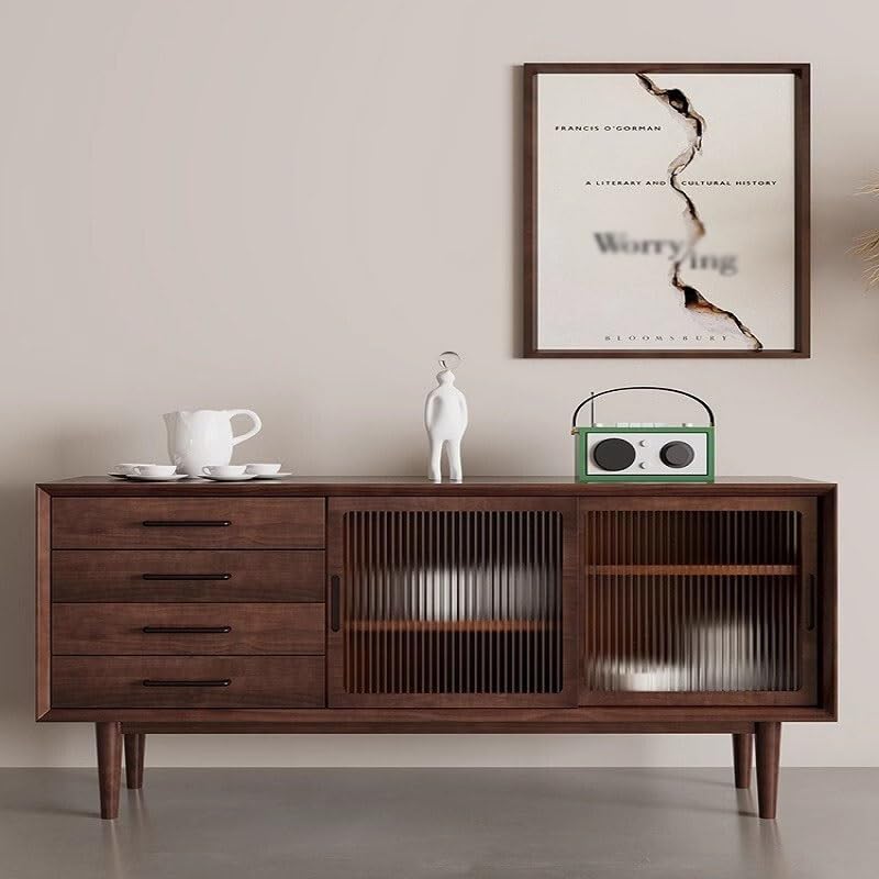 Solid Wood Sideboard Buffet Cabinet with Drawers
