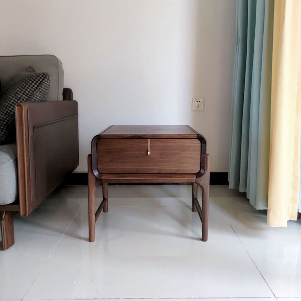 Modern Wood Nightstand with Drawer & Storage Cabinet