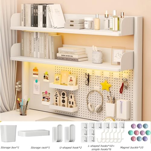 Adjustable Pegboard Desk Organizer Shelf