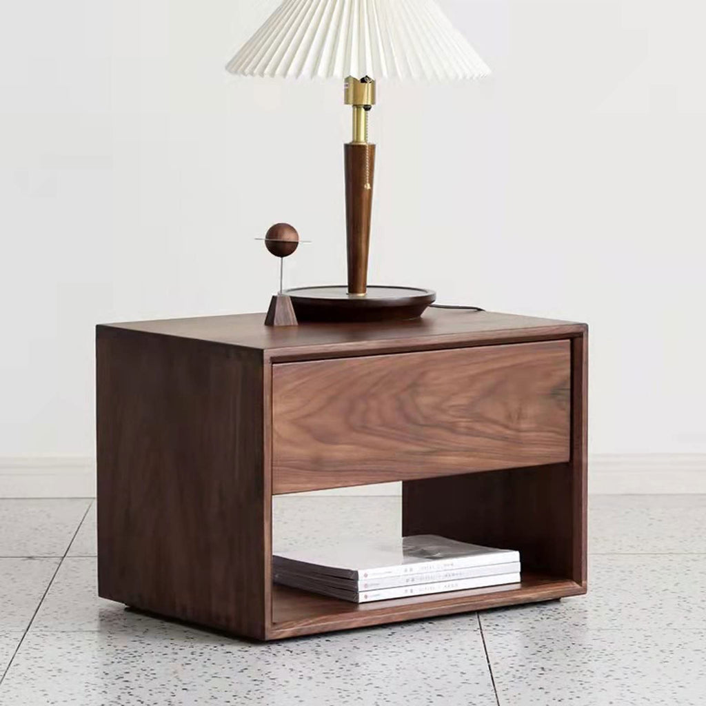 Modern Minimalist Bedside Table with Storage Cabinet