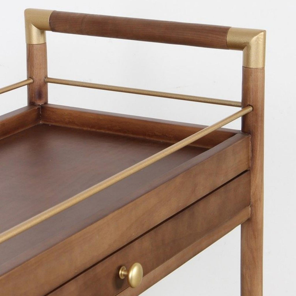 2-Tier Solid Wood Serving Cart