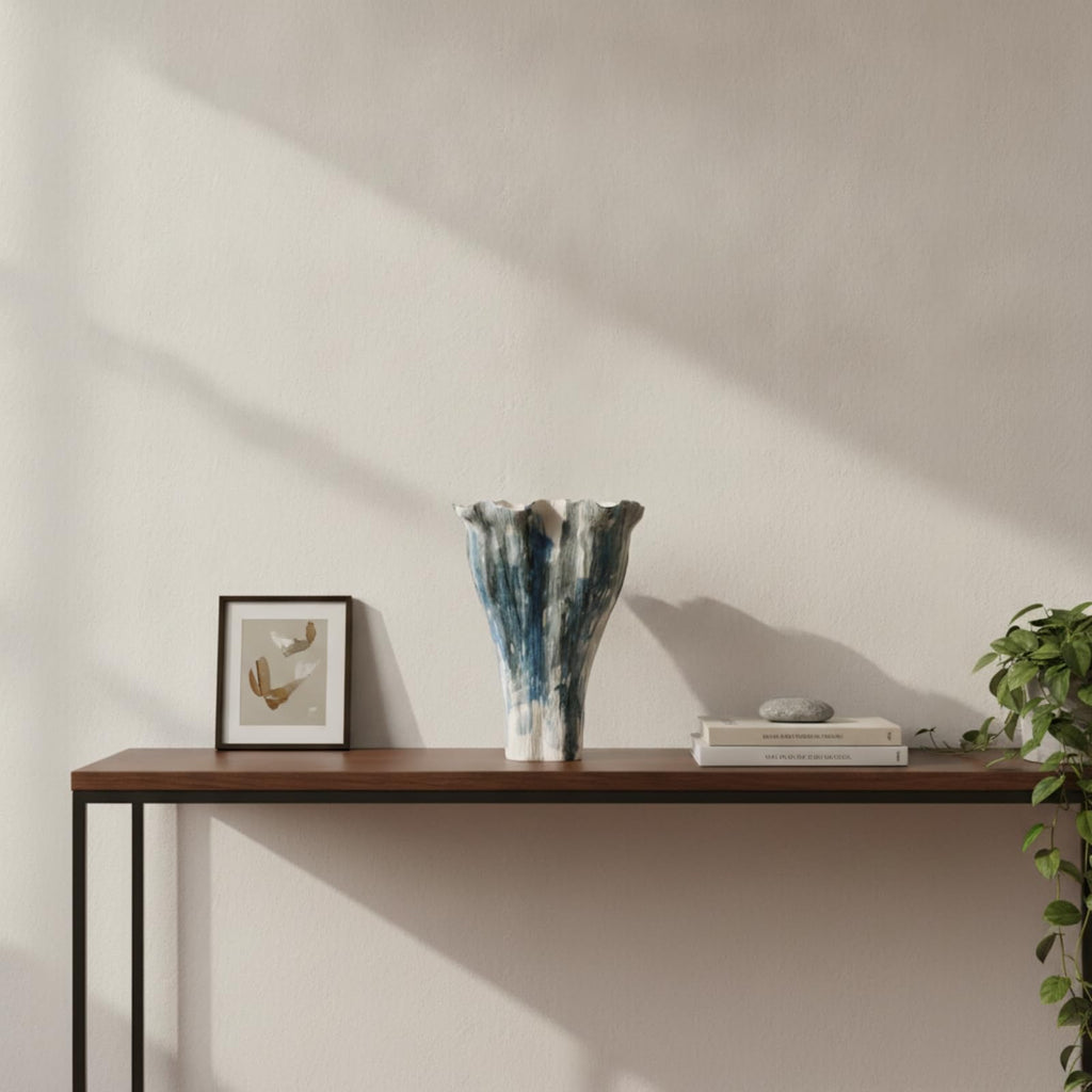Hand-Painted Irregular Ceramic Vase