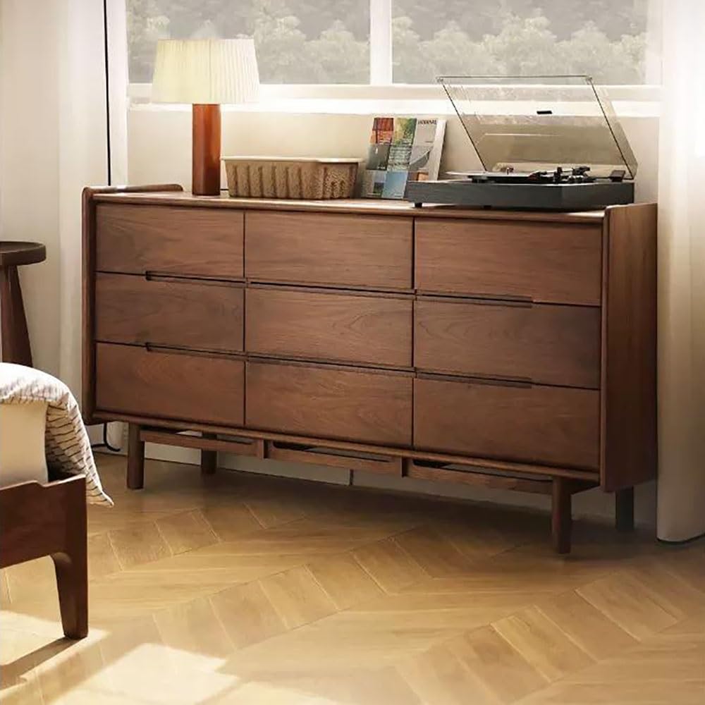 Walnut Console Storage Cabinet for Entryway & Living Room