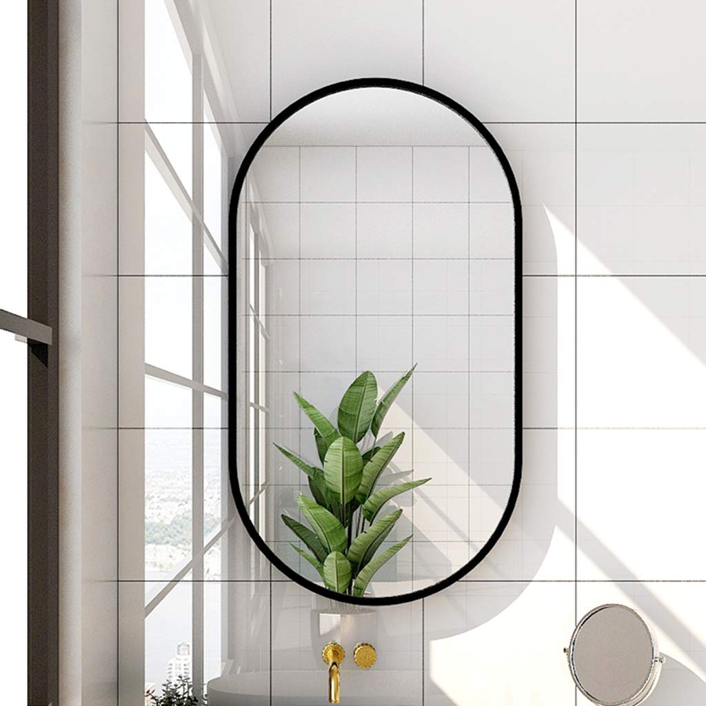 Black Metal Framed Wall Mirror