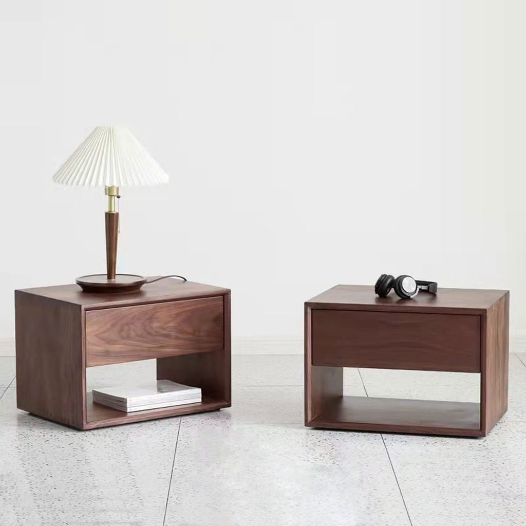 Modern Minimalist Bedside Table with Storage Cabinet