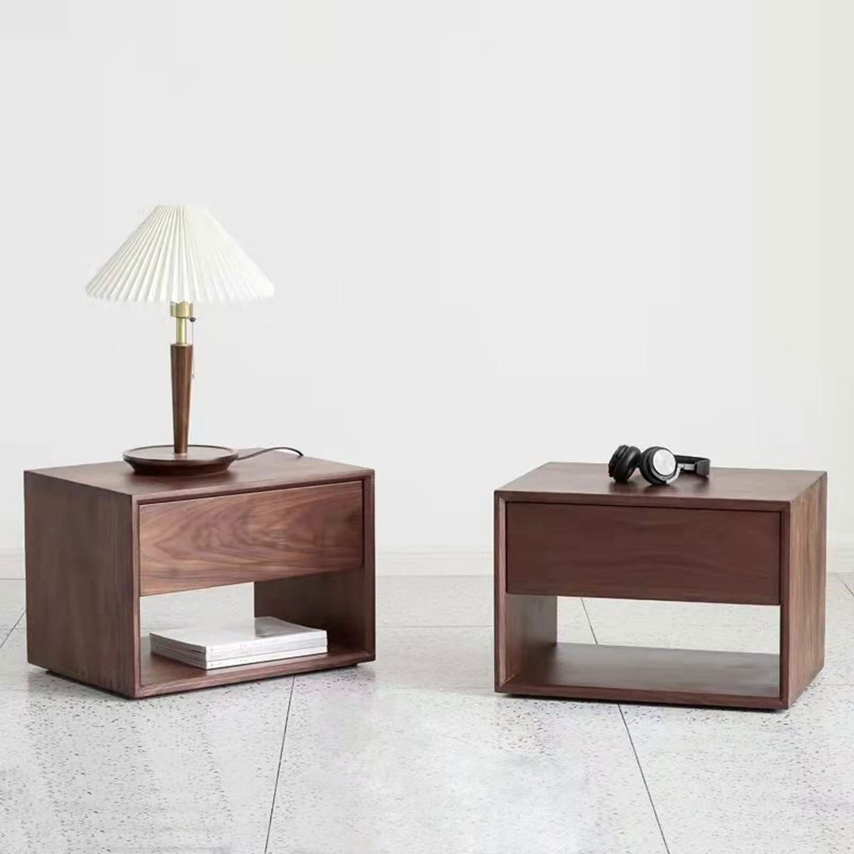 Modern Minimalist Bedside Table with Storage Cabinet