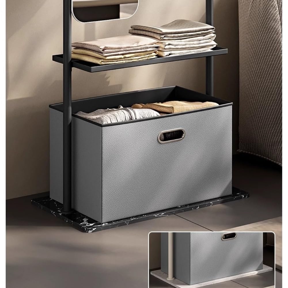Freestanding Coat Rack with Storage Basket
