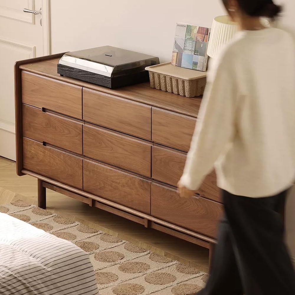 Walnut Console Storage Cabinet for Entryway & Living Room