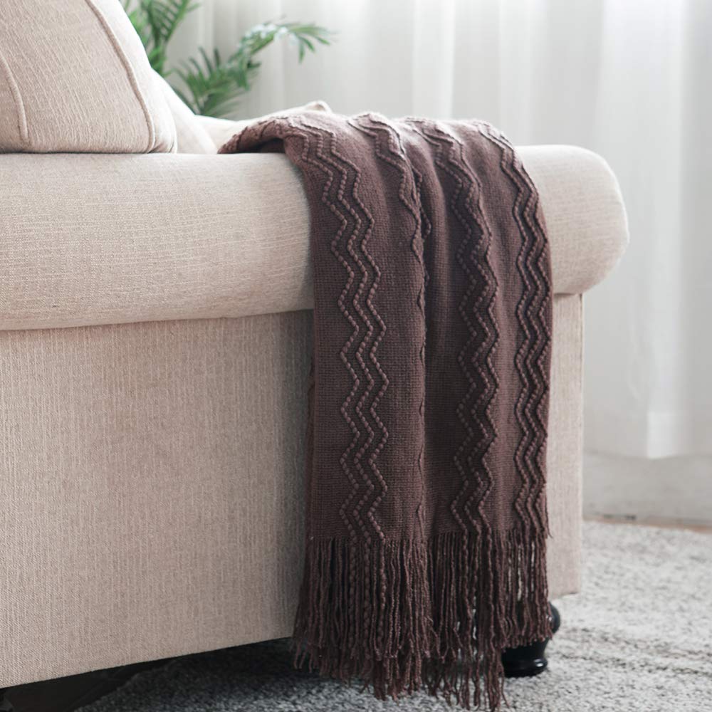 Textured Knitted Throw Blanket