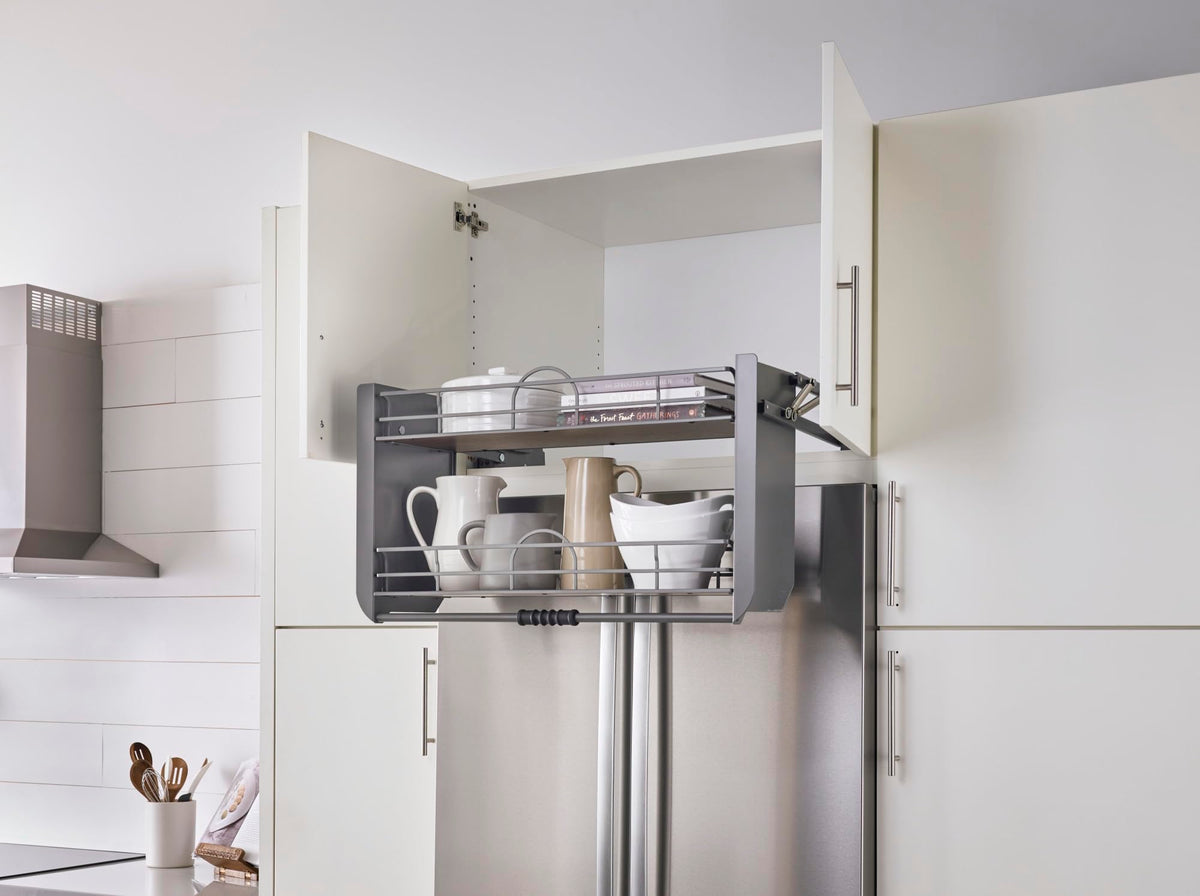 Rev-A-Shelf Dual Tier Pulldown Heavy Duty Shelf Organizer for Tall Cabinets