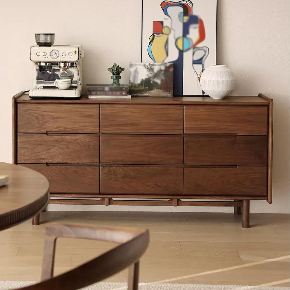 Walnut Console Storage Cabinet for Entryway & Living Room