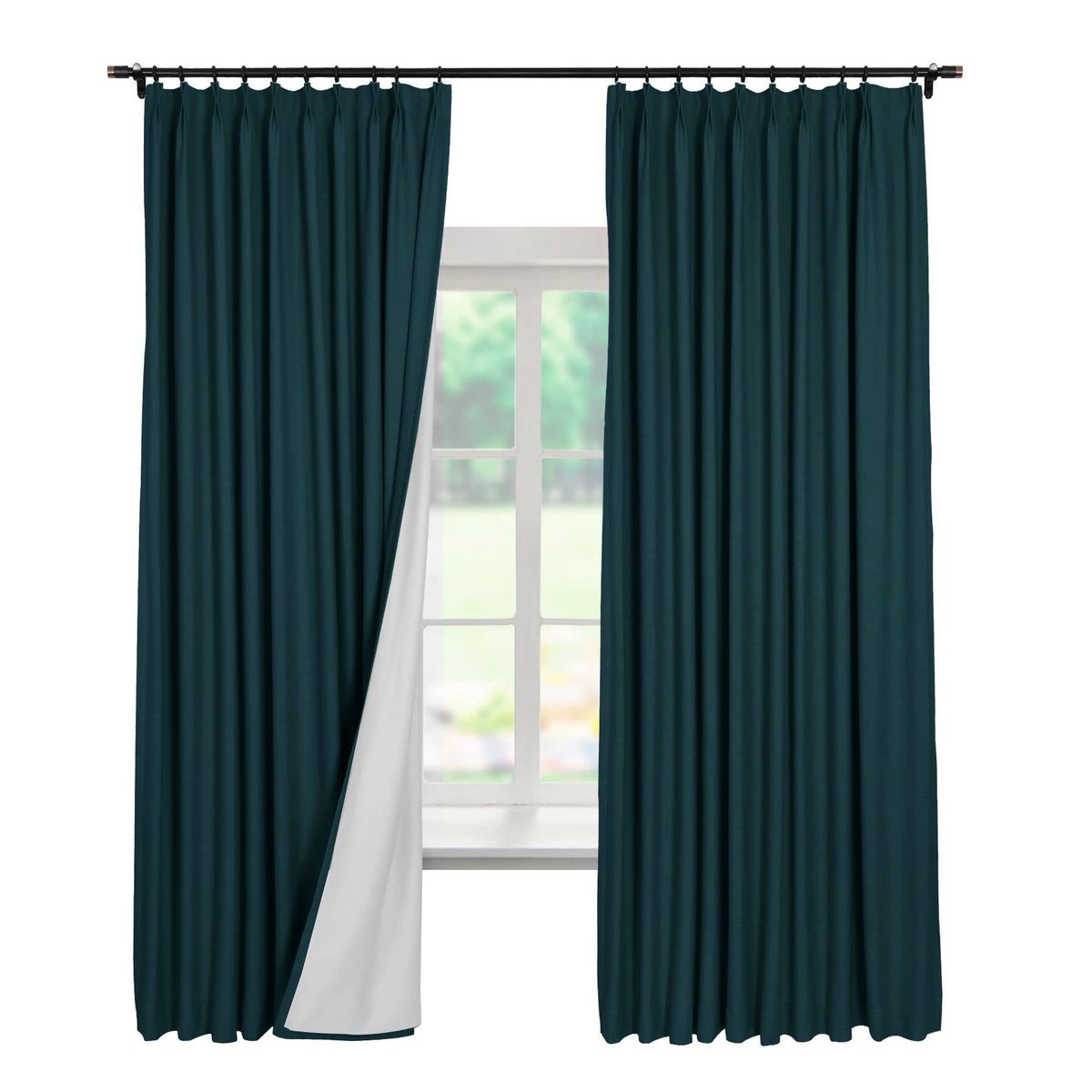 Linen Textured Blackout Curtains Set of 2