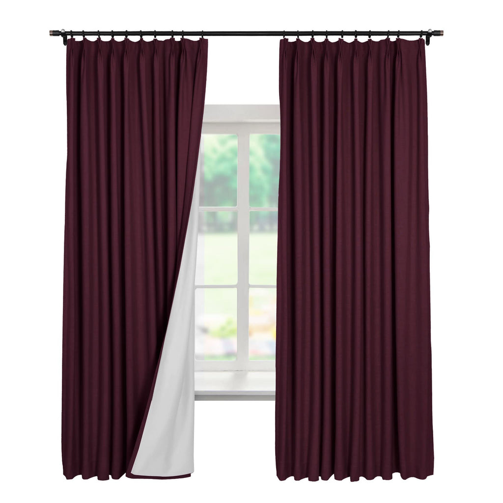 Linen Textured Blackout Curtains Set of 2