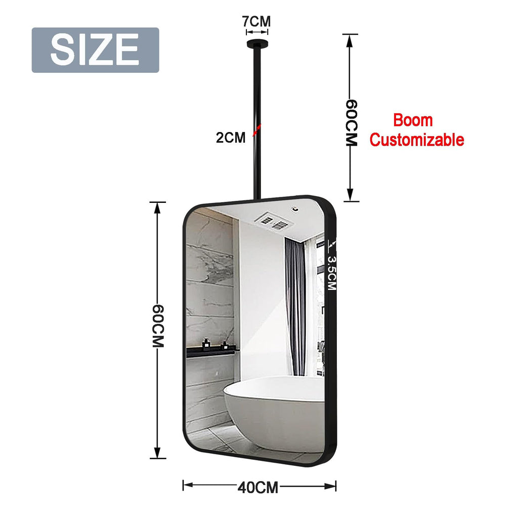 Black Framed Rectangular Wall Mirror