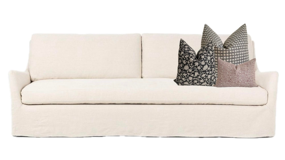 Hand-Printed Linen Pillow Covers Set of 3