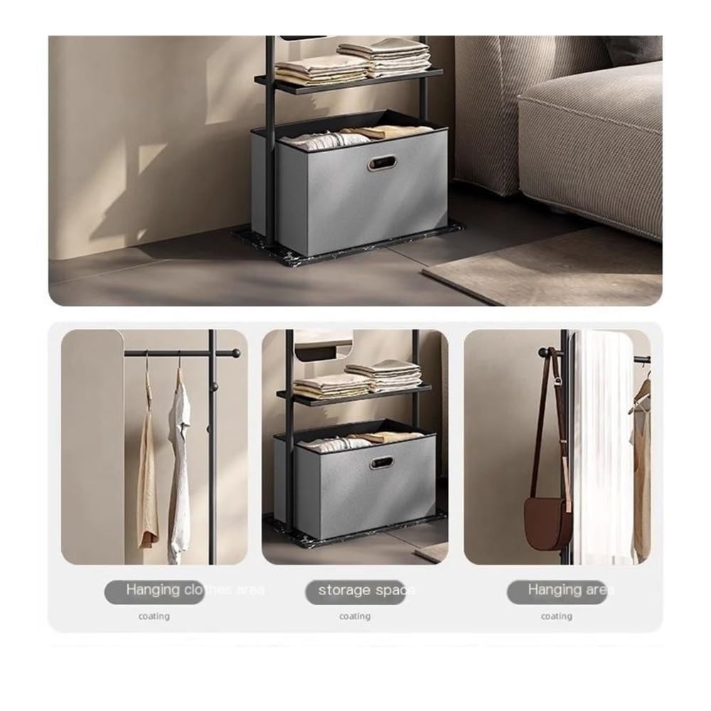 Freestanding Coat Rack with Storage Basket