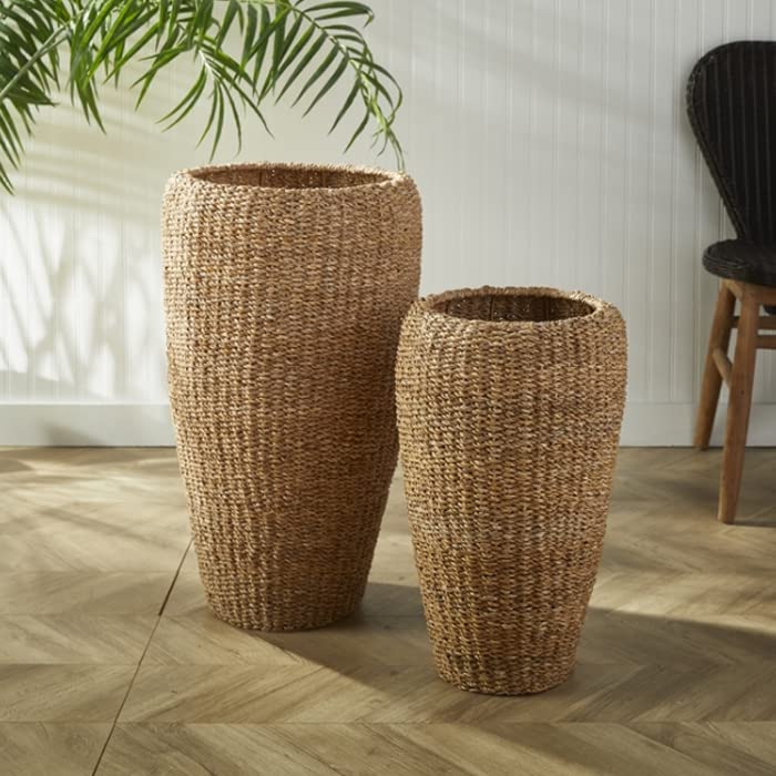 Tall Woven Seagrass Planter Set of 2