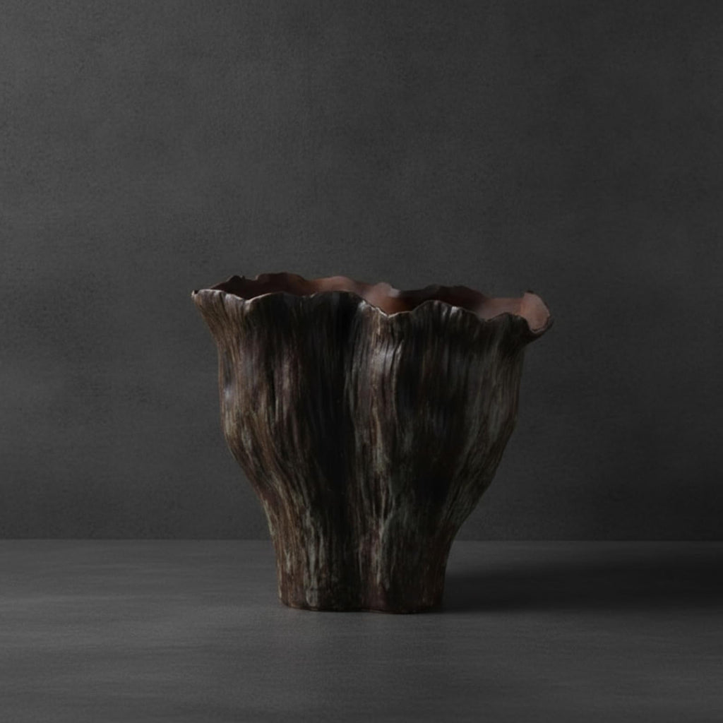 Hand-Painted Irregular Ceramic Vase