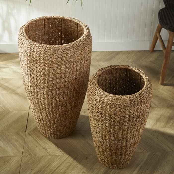 Tall Woven Seagrass Planter Set of 2