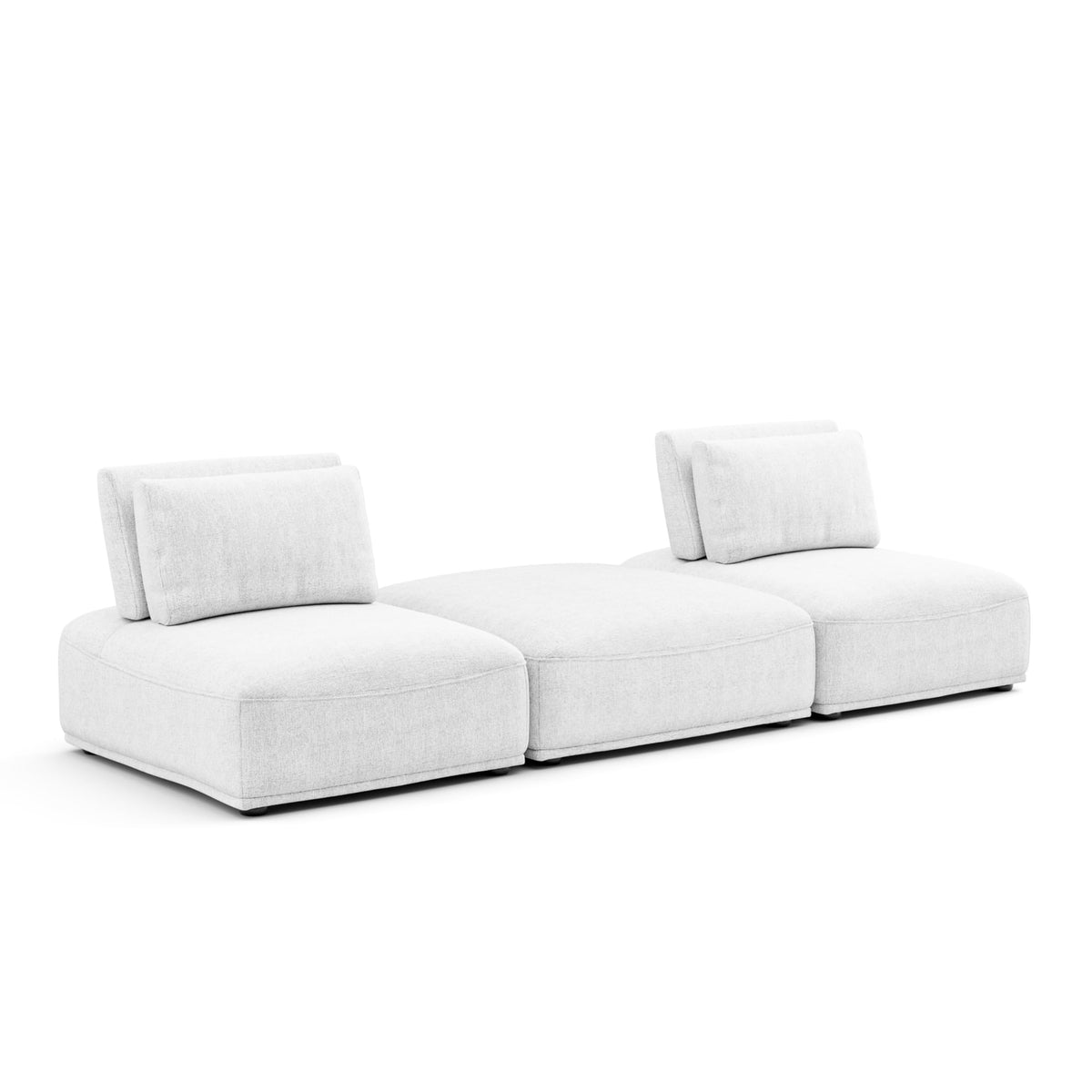 Modern Modular Sectional Sofa with Adjustable Backrest & Ottoman