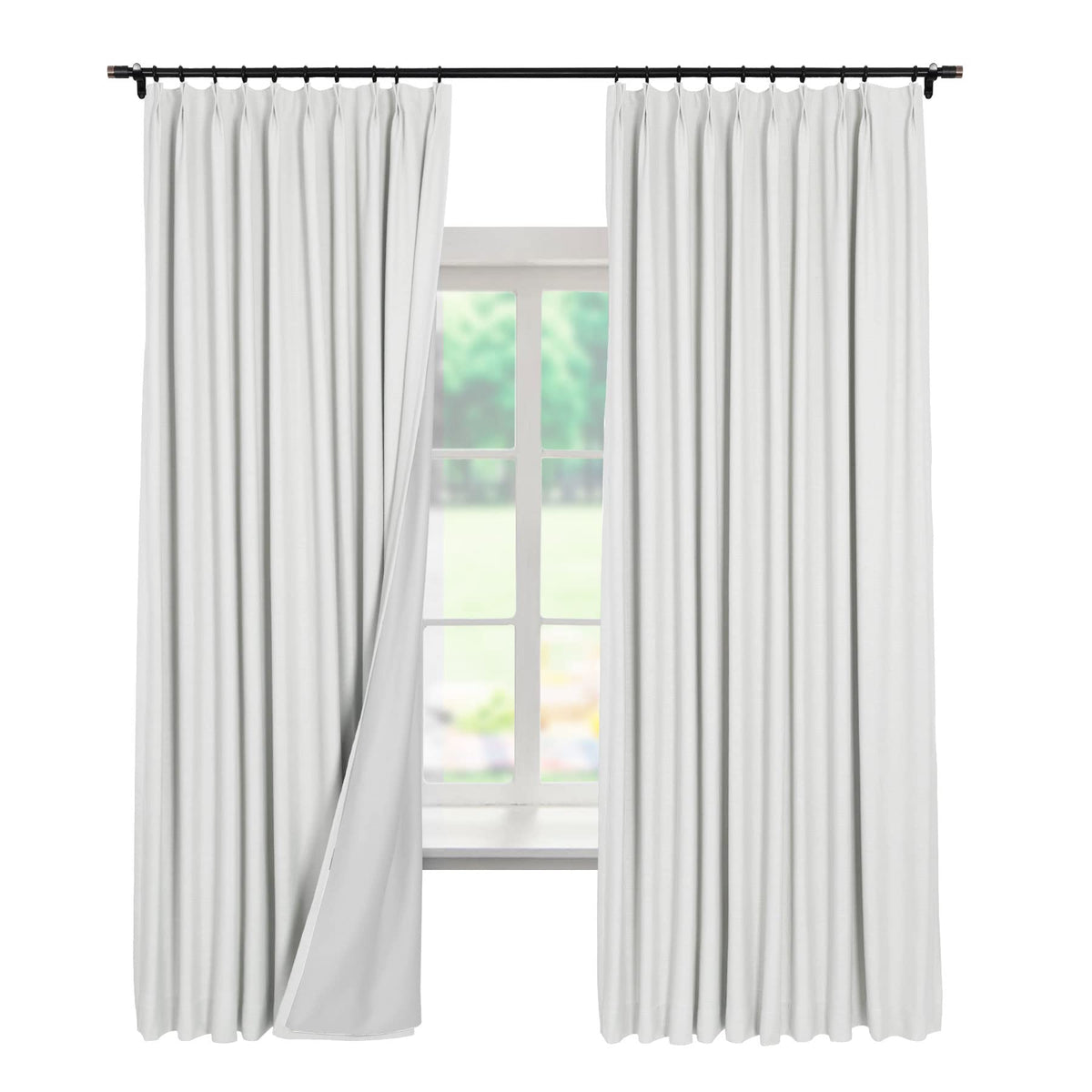 Linen Textured Blackout Curtains Set of 2