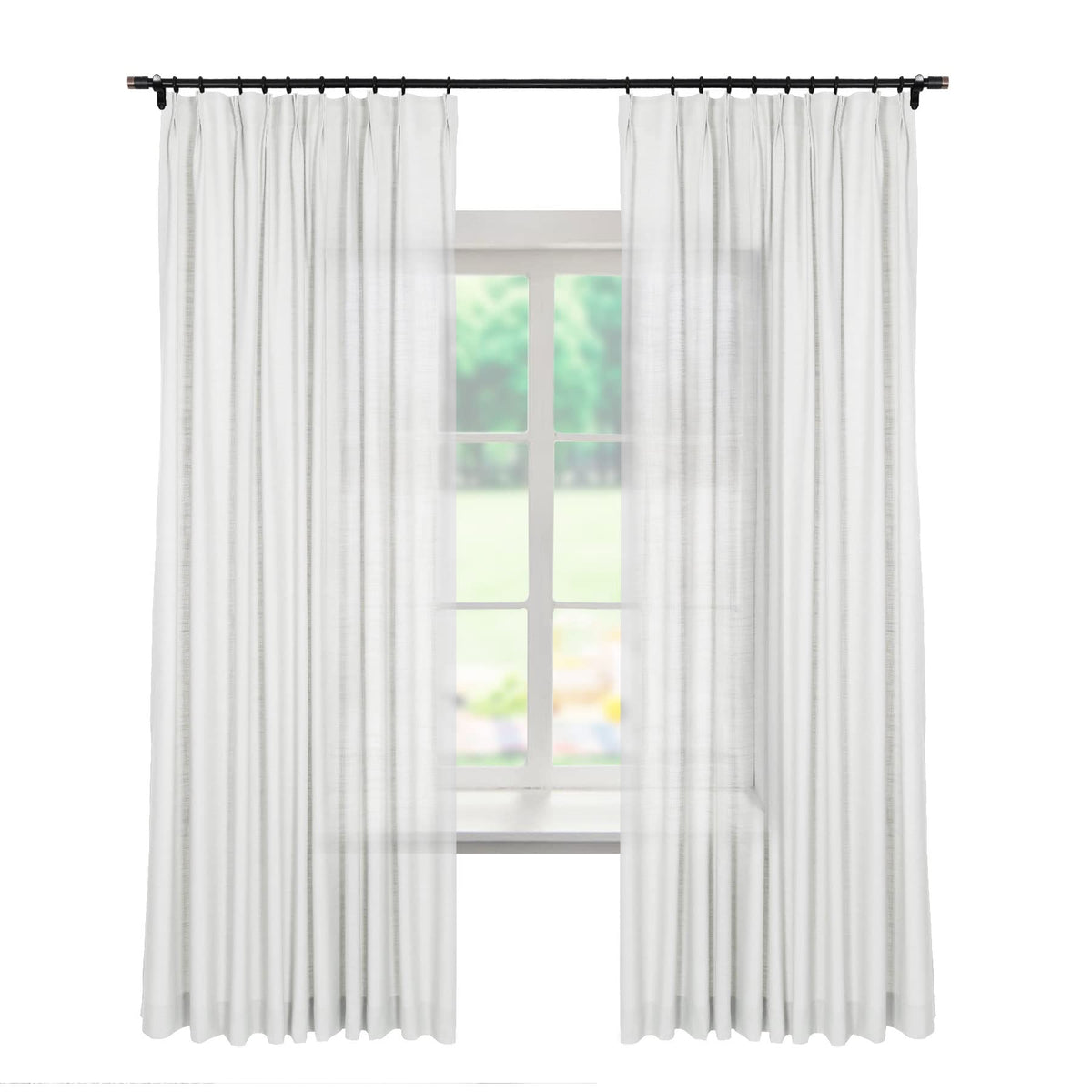 Linen Textured Blackout Curtains Set of 2