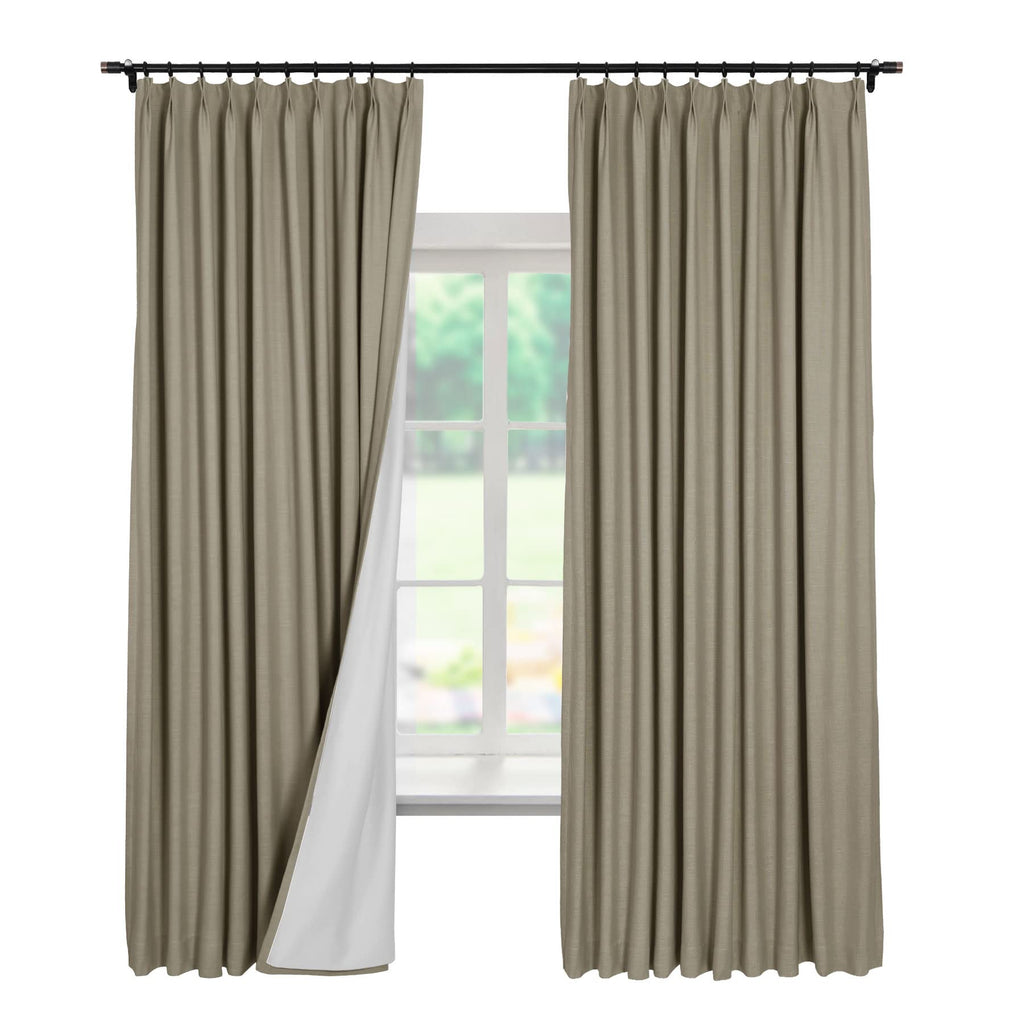 Linen Textured Blackout Curtains Set of 2