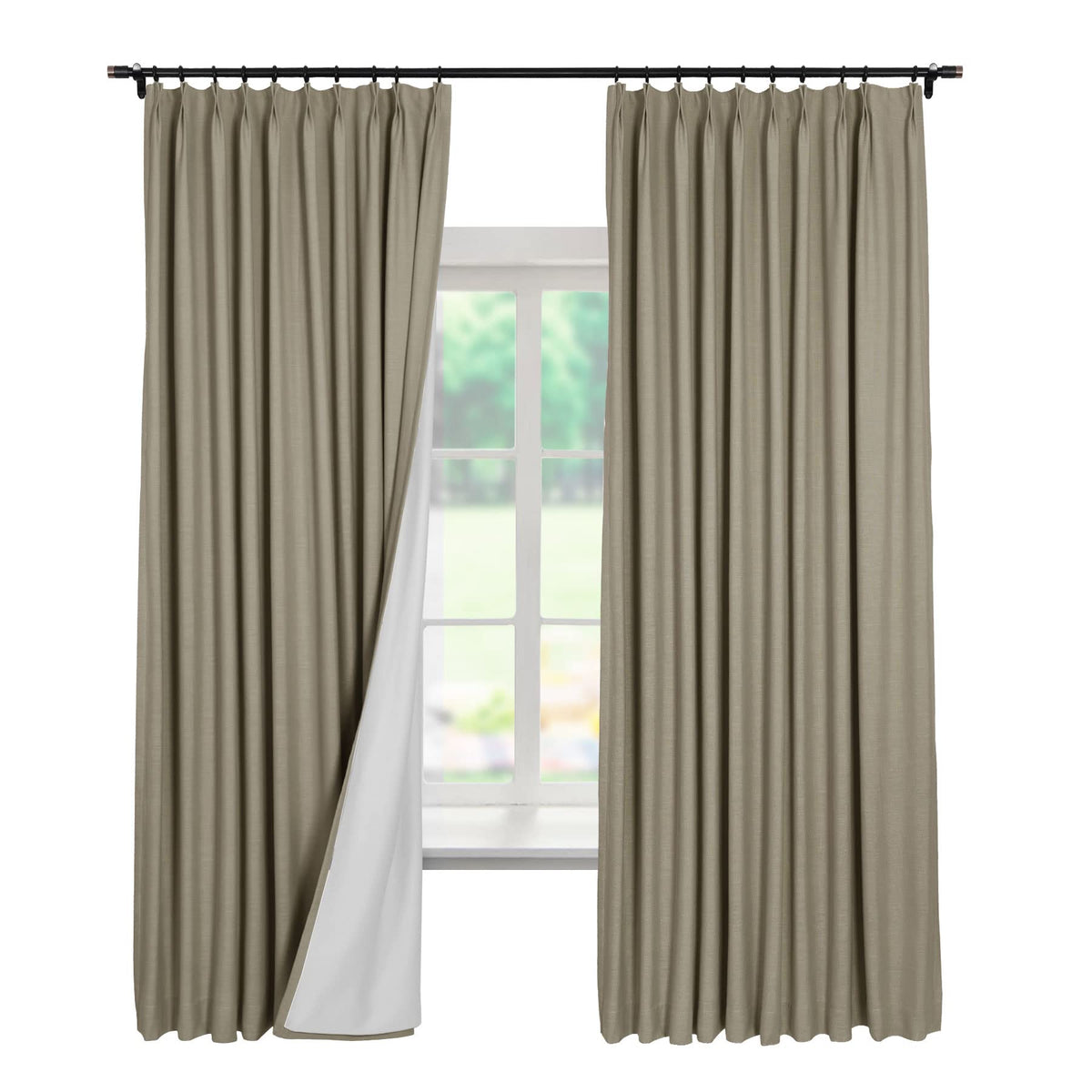 Linen Textured Blackout Curtains Set of 2