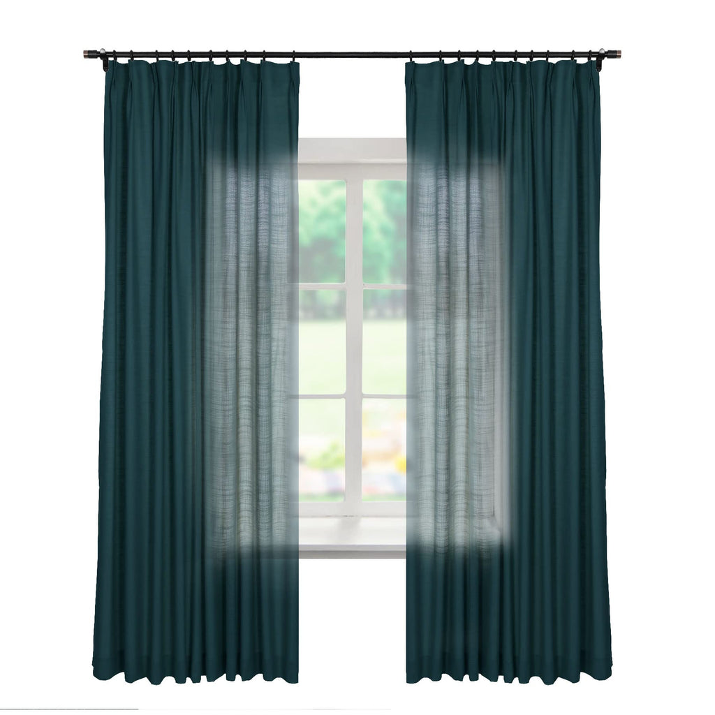 Linen Textured Blackout Curtains Set of 2
