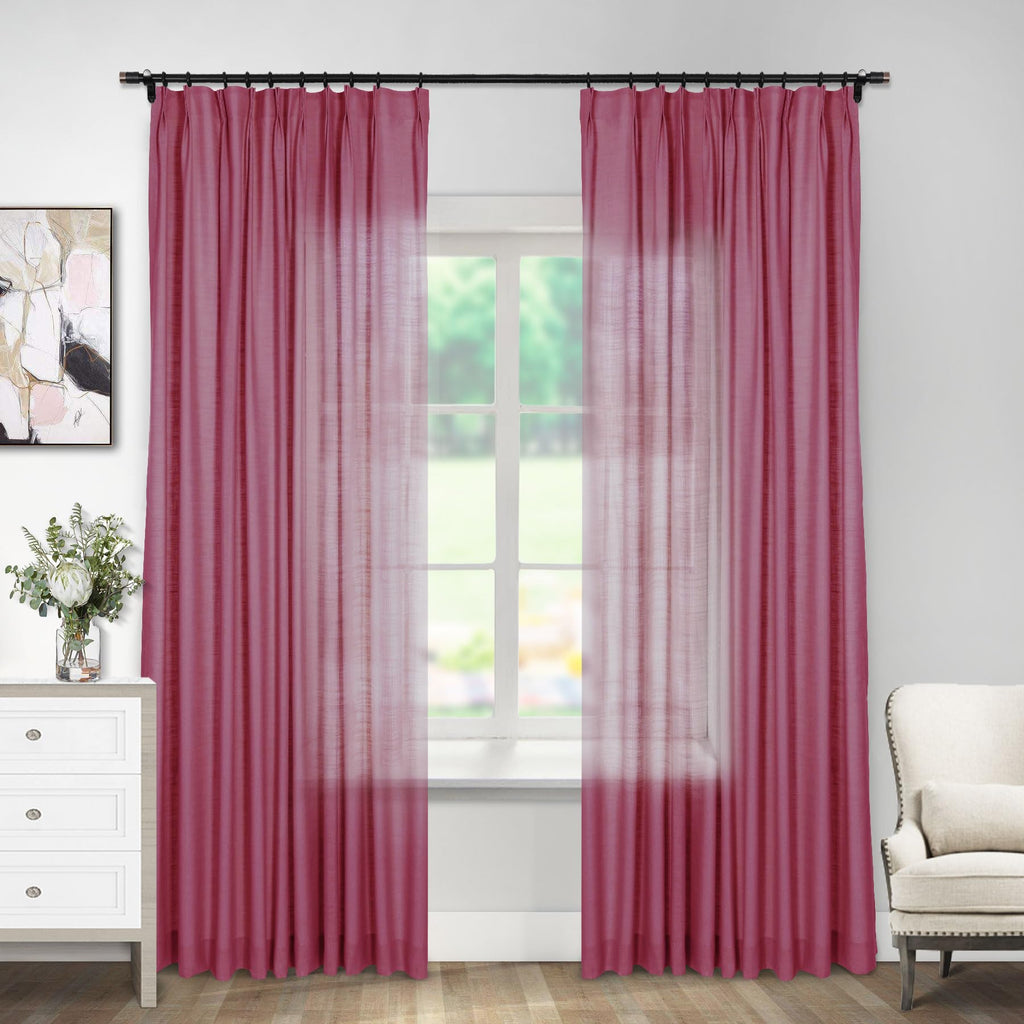 Linen Textured Blackout Curtains Set of 2