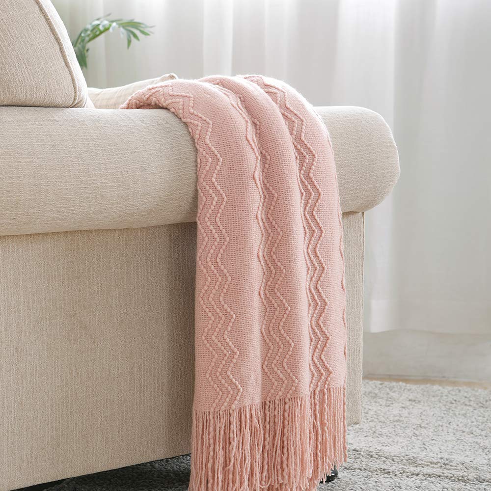 Textured Knitted Throw Blanket