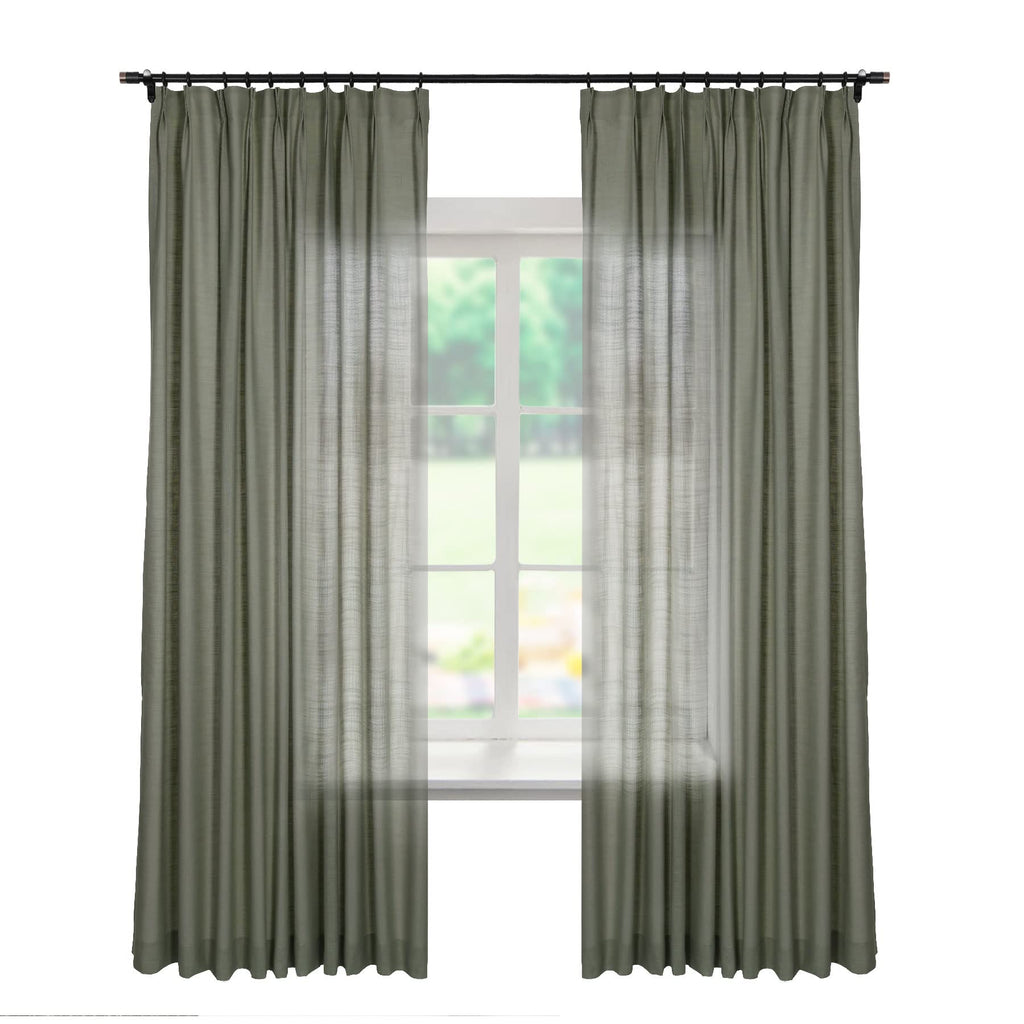 Linen Textured Blackout Curtains Set of 2