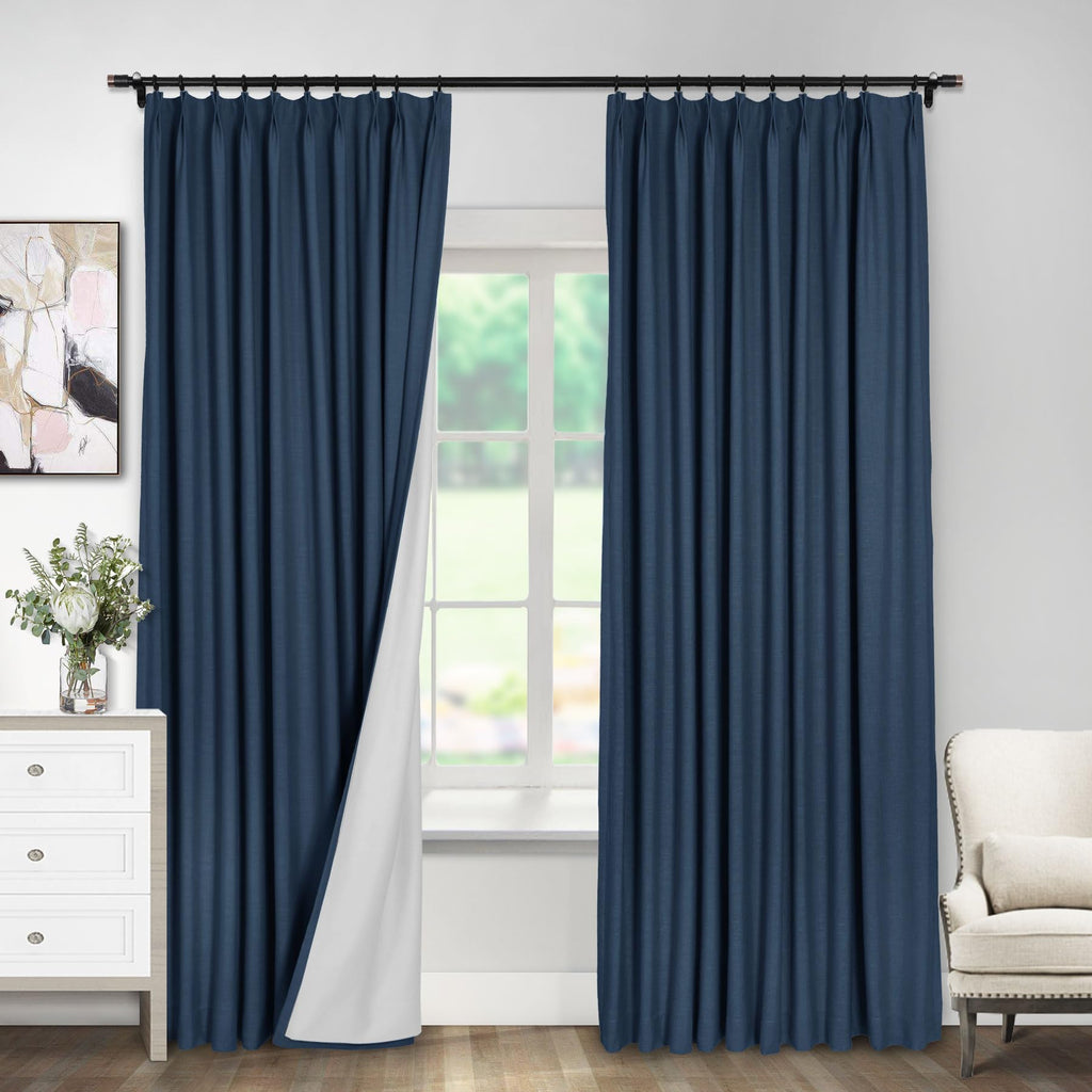 Linen Textured Blackout Curtains Set of 2