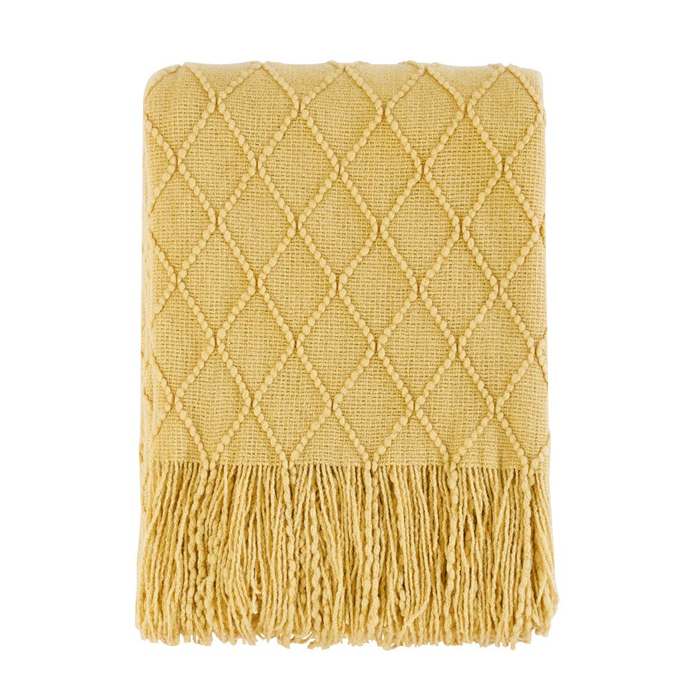 Textured Knitted Throw Blanket